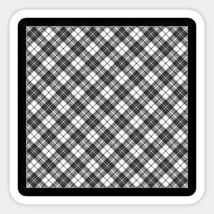 Tartan pattern holidays Christmas xmas black white elegant lines geometric cool fun classic elegance Sticker